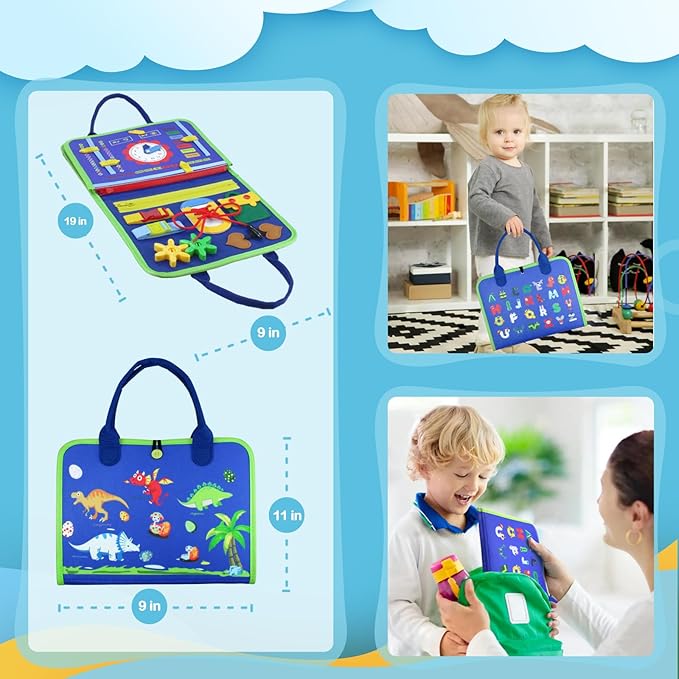 Hi-Tech Busy Book Toys, Montessori Sensory Book for Toddlers 1 2 3 4 5 Years Old