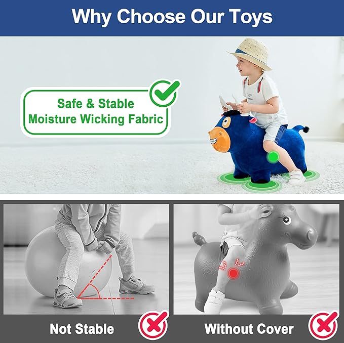 iPlay, iLearn Bouncy Pals Bull Hopper Toy 18 24 2 3 4 Year
