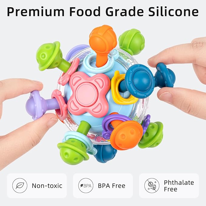 Baby Montessori Sensory Toys, Food Grade Teething Toys for Babies 0 3 6 9 12 18 Months