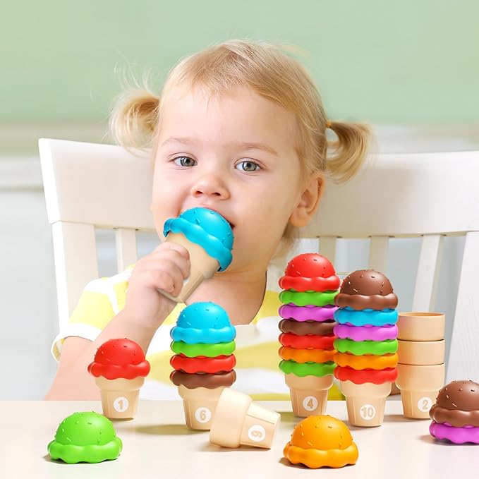 Ice Cream Toys Color and Counting Alphabet Match Learning Toys (65Pcs Counting)