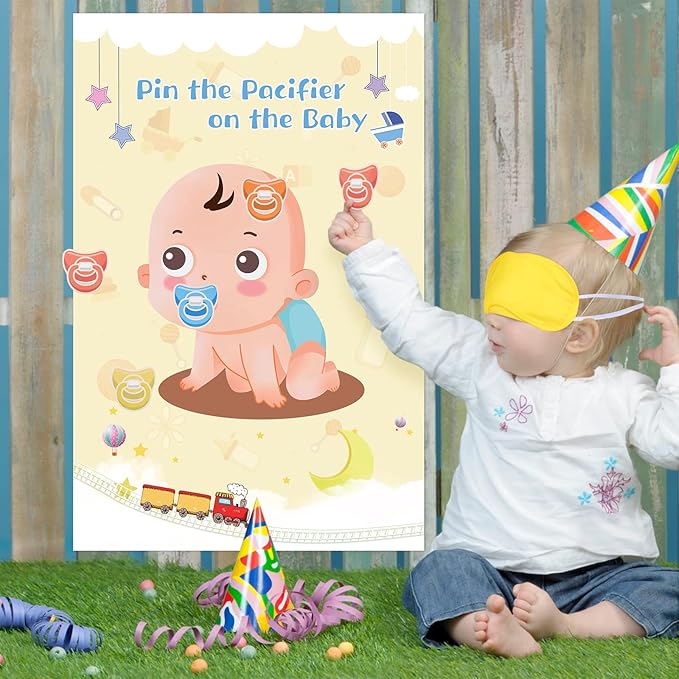 Hooqict Pin The Pacifier On The Baby Game, Baby Pacifier 72pcs Pacifiers