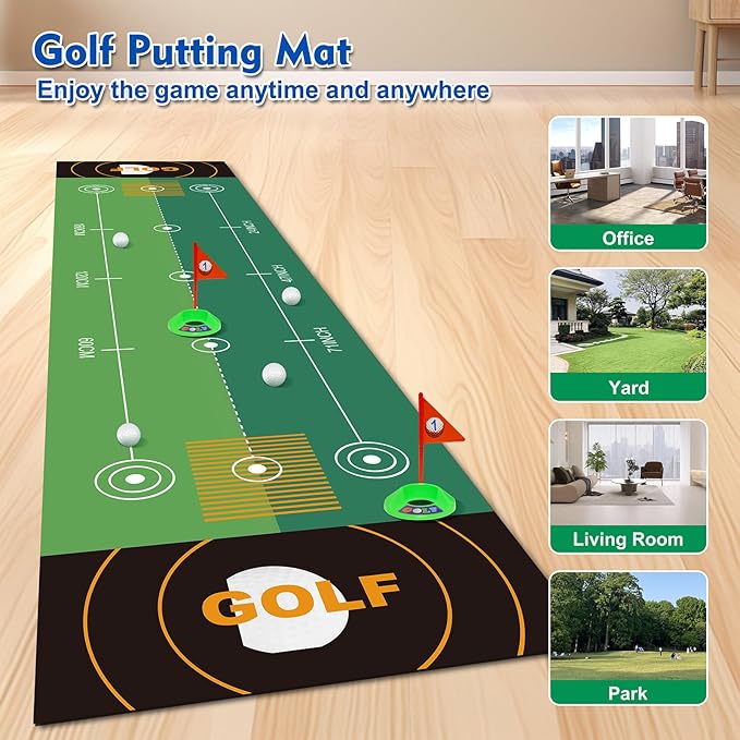 Toddler Golf Clubs Set with Putting Mat,Kids Golf Cart Toys for 3 4 5 Years Old Boys Girls