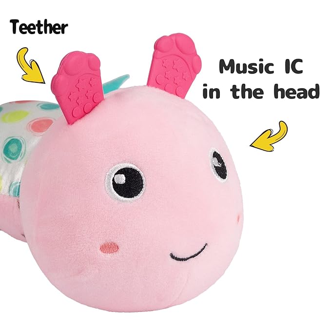 Infant Baby Musical Stuffed Animal Activity Soft Toys with Multi-Sensory Crinkle, Rattle and Textures 0-3-6-12 Months
