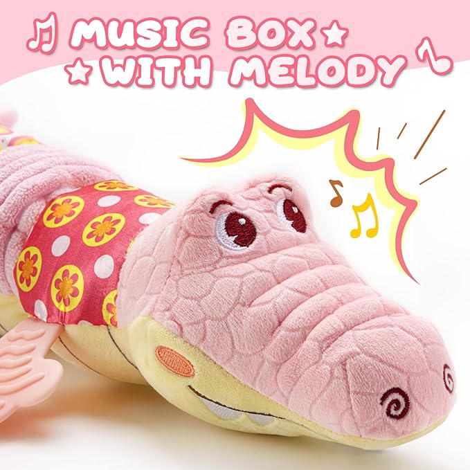 Baby Toys 0 to 12 Months, Musical Stuffed Animal Activity Soft Toys with Multi-Sensory Crinkle