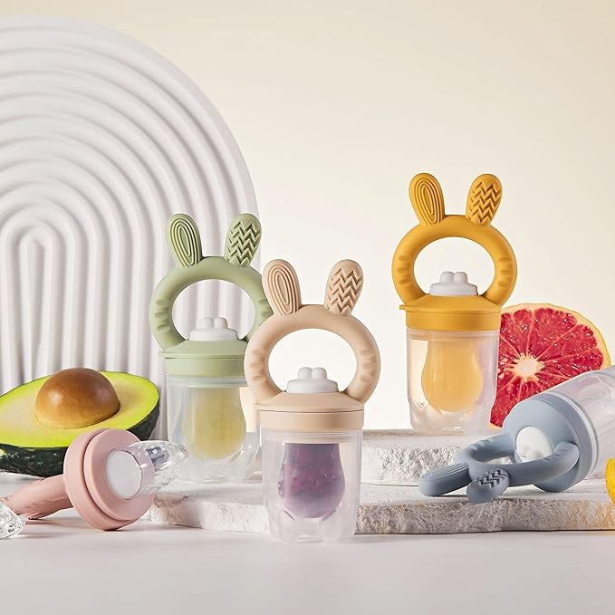 Silicone Baby Fruit Feeder with Freezer Tray Baby Food Feeder