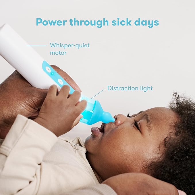 Frida Baby Electric NoseFrida Nasal Aspirator for Baby, Nose Sucker for Allergy Relief for Baby & Toddler 3 Suction 2 Silicone