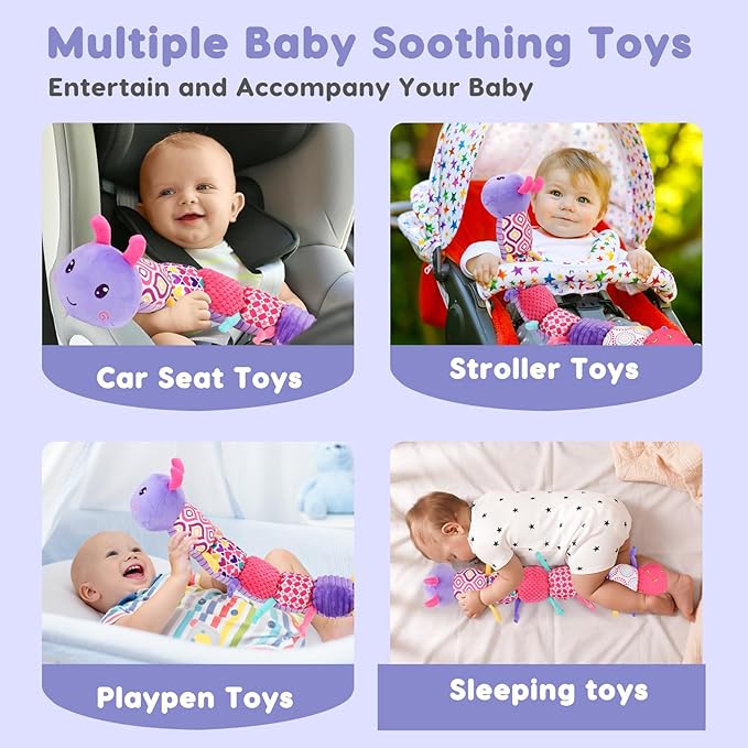 Baby Girl Toys 0-3-6 Months Musical Stuffed Animals Plush Caterpillar 6-9-12 Months