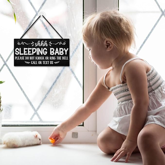 Putuo Decor Baby Sleeping Door Sign for Front Door PVC