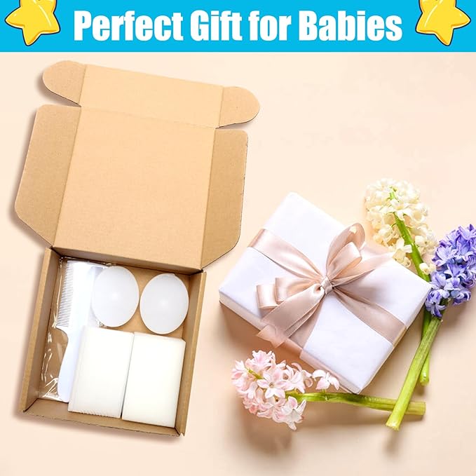 Cradle Cap Brush for Babies, 5Pcs Cradle Cap Treatment Set with Soft Bristle Brushes Silicone Scrubber Long Comb for Newborn Bathing Essentials Baby Brush and Comb Set (White)