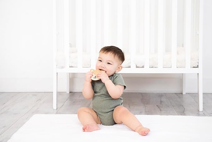 Pearhead Fox Silicone Baby Teether, Teething Toy for Babies 0+ Months