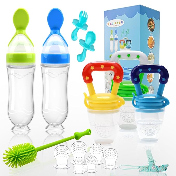 Food Feeder Baby Fruit Feeder Pacifier (3 Pcs) with 6 2 PCS 90ML with 2 Baby