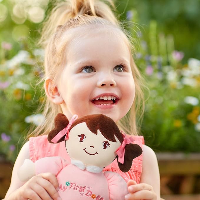 Linzy Plush Soft Plush Baby Doll My First Doll Safe 10''(83561BROWN)