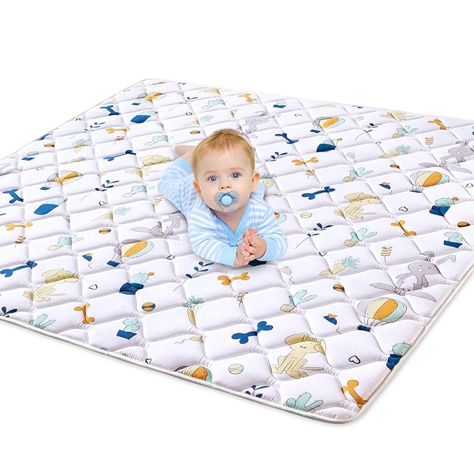Premium Foam Baby Play Mat, 50x50 Inch Foldable and Machine Washable Crawling Mat