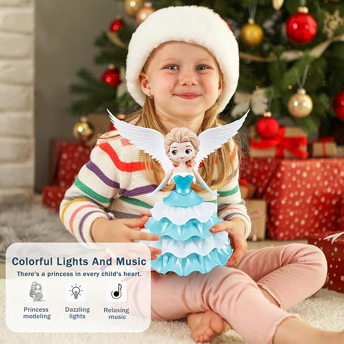Dancing Princess Toys for Girls,Electric Cars Angel Doll with Colorful 3 4 5 6 (159A)
