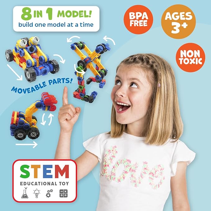 Skoolzy Klikio 8 in 1 Construction Building Engineering Toys 98 7+, Includes
