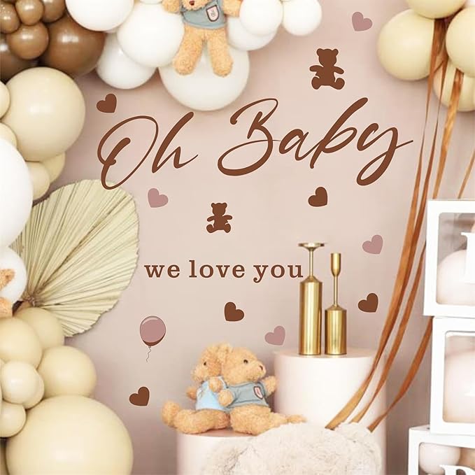 Oh Baby Party Decals Baby Shower Sign Decor for Backdrop