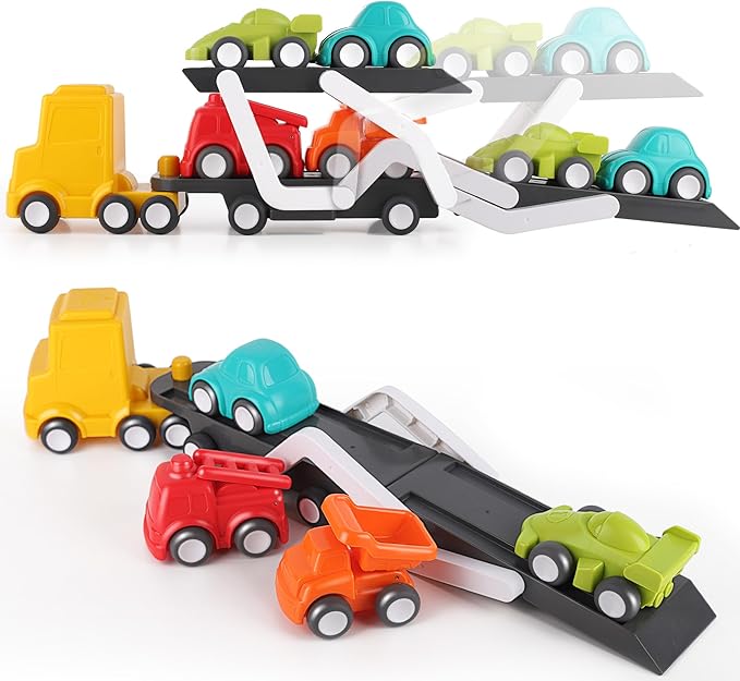 iPlay, iLearn Car Carrier Truck Toy for Toddler 1-3 2 Year 5 Play 1 2 3 4