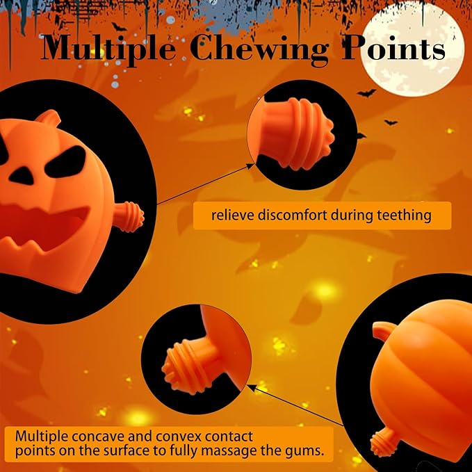 Halloween teethers for Baby, Cute Cartoon Baby Teething Toy 3-6 Months 6-12 Months