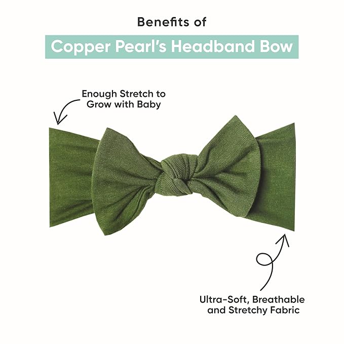 Copper Pearl Baby Bows: Stylish Headbands for Baby Girls, Premium Soft and Stretchy Baby Headbands
