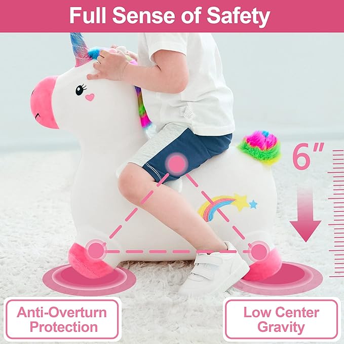 iPlay, iLearn Bouncy Pals Unicorn Horses 18 Month 2 3 4 Year
