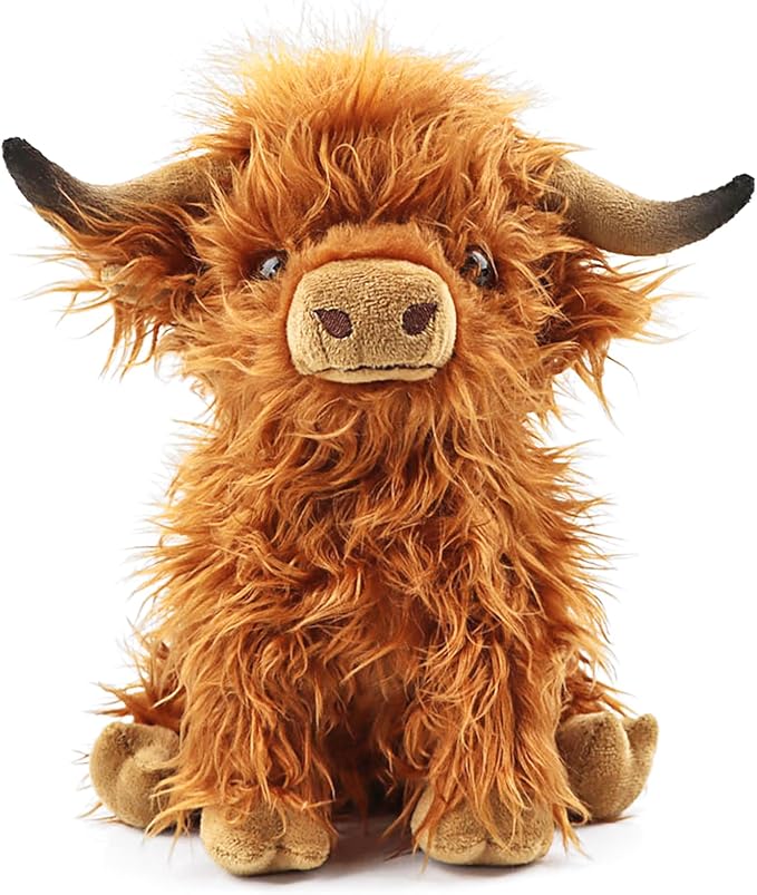Highland Cows Stuffed Animal Realistic Scottish Cow Plush Toy Soft 10.8 Inch)