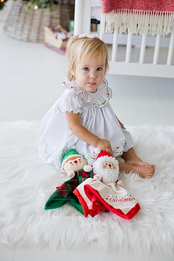 Pearhead Baby's First Christmas Security Blanket, Soft Baby Lovey for Babies