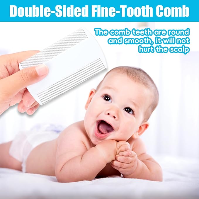 Cradle Cap Brush for Babies, 5Pcs Cradle Cap Treatment Set with Soft Bristle Brushes Silicone Scrubber Fine-Tooth Comb for Newborn Bathing Essentials Baby Brush and Comb Set (White)