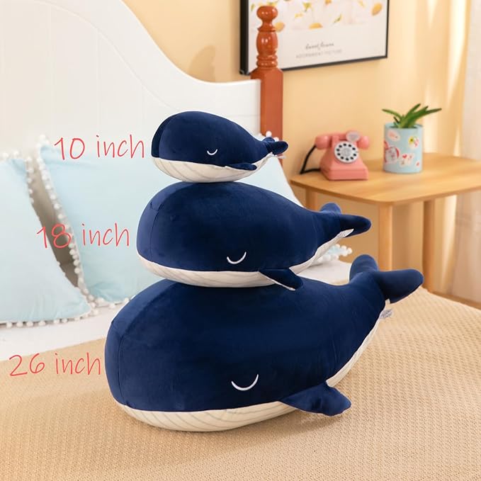 Gentle Whale Plush Toy Ultra Soft Cotton Sea Mammal Doll 18inch)