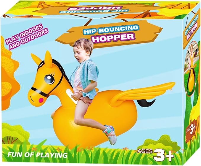 ZHUYNXIR Kid Bouncy Horse Toy,Kid Jumping Animal Toy 220 Pounds.