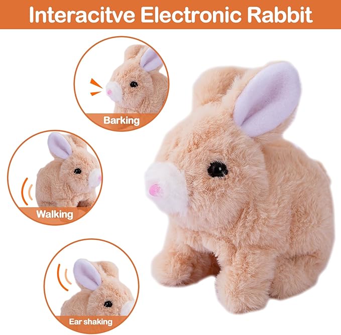 Hopping Bunny Toys for Kids Interactive Toys Bunny Plush Toy 7in)