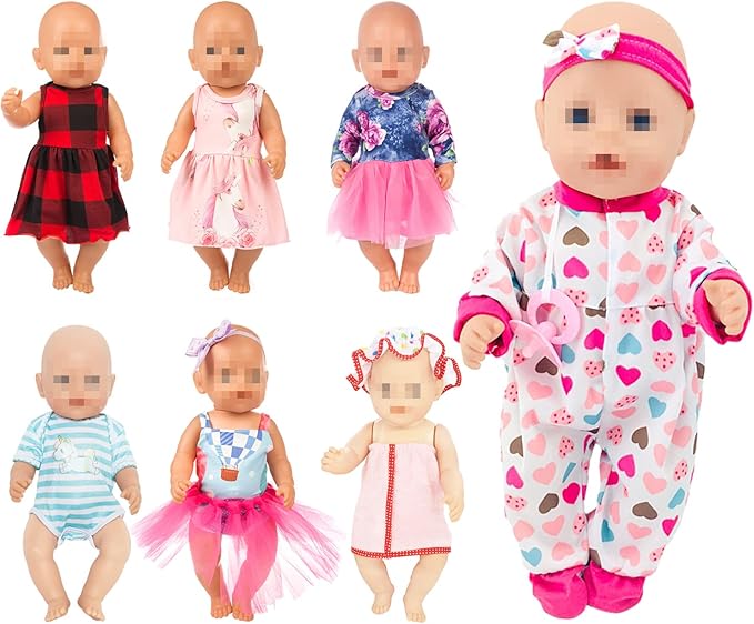 SOTOGO 7 Sets Doll Clothes Outfits Dresses for 14 to 17 Inch 15 Inch 18 Inch