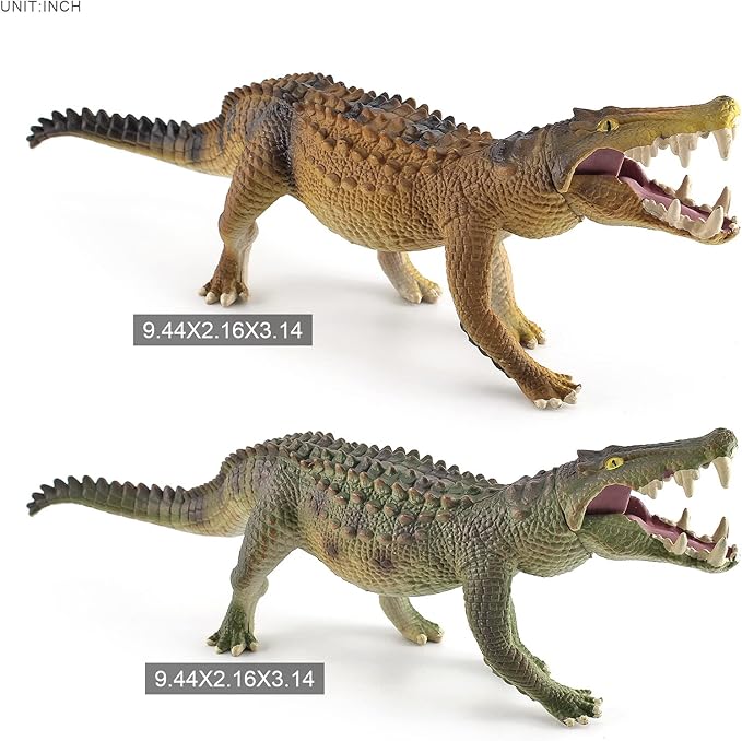 10 Inch Large Alligator Toy Figurine 2PCS Realistic Crocodile Action