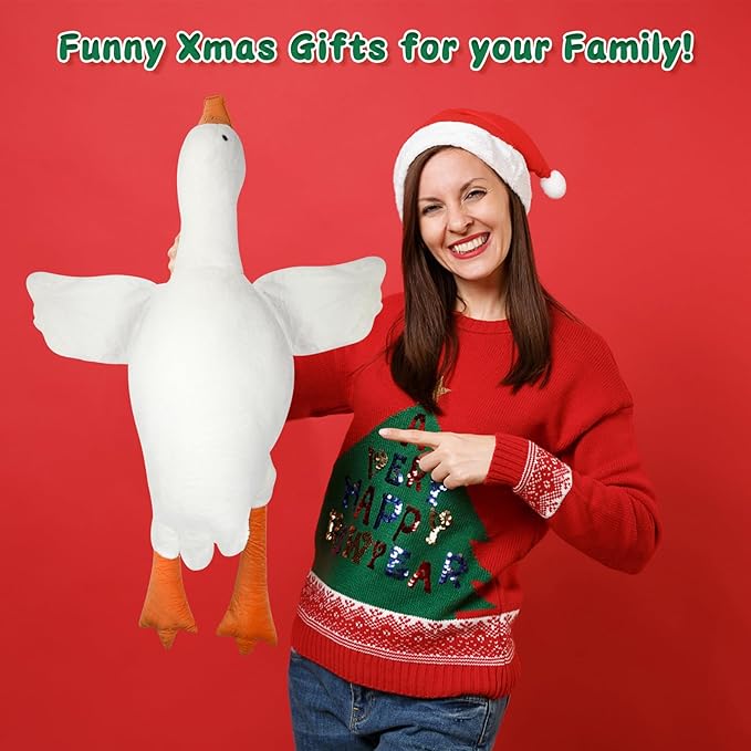 Goose Stuffed Animal 35.5 Inch Plush Doll Toy, Cute Duck Plush Cushion Soft Huge Plushies Pillow