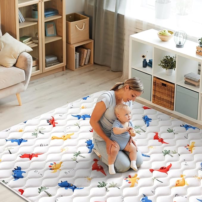 Premium Foam Baby Play Mat 79" X 59", Thick One-Piece Crawling Mat