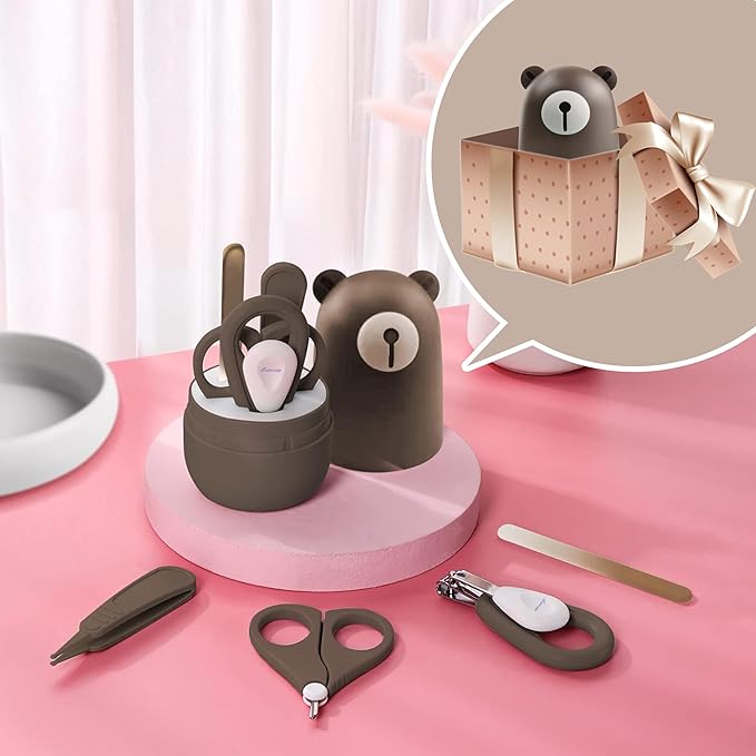 Baby nail clippers set, baby manicure set and pedicure set with cute case. Baby grooming gift set for newborns, infants and toddlers