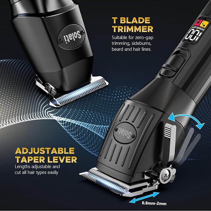Professional Hair Clippers for Men Cordless Trimmers Kit with LED Display Beard Trimmer for Kid Cordless Beards Trimmer Haircut Grooming Kit Gift for Men Women Barber Kids (Black)