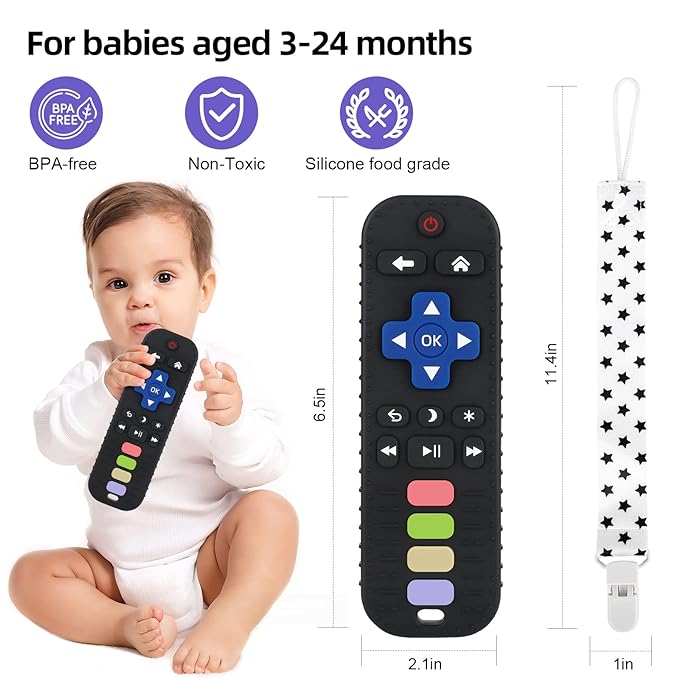 Chuya Baby Remote Control Teether Toy Chew Toy for Babies 0-24 Months