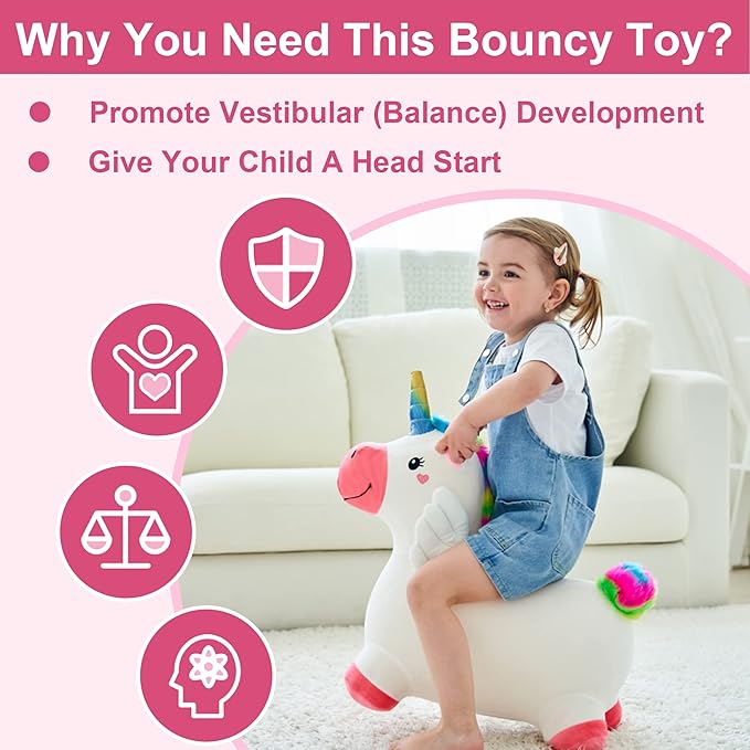 iPlay, iLearn Bouncy Pals Unicorn Horses 18 Month 2 3 4 Year