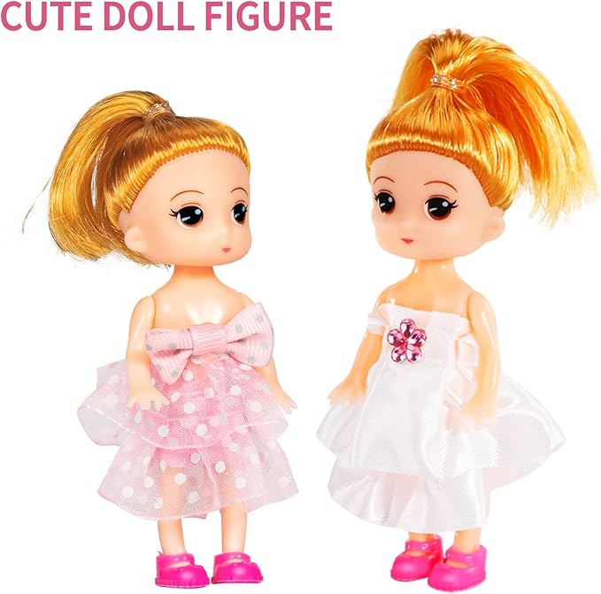 TEMI Villa Toys for 3 4 5 6 7 8 Years Old Girls - 2 Storeys 4 Rooms, Indoor Playset with 2 Dolls Toy Figures, Toys Furniture and Accessories, Pretend Girls Plays, Building Toys, Gifts Toy