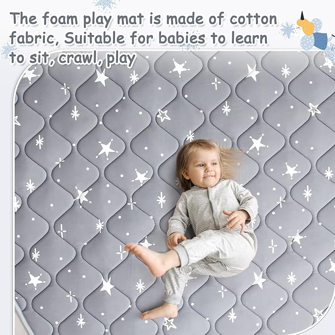 Baby Play Mat 50" X 50", Activity Playmats for Babies