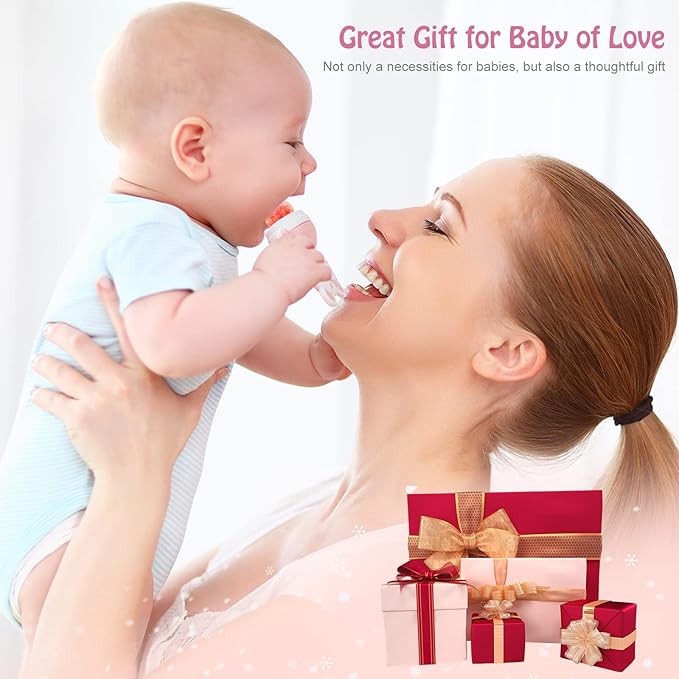 Baby Solids/Frozen Fruit Feeder Pacifier, Infant Teether Toy 4M+ 2-Pack (Bear