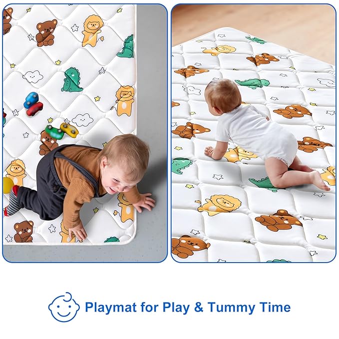 Premium Foam Baby Play Mat 71" X 59", Extra Large Soft Thicker Activity Playmats for Babies