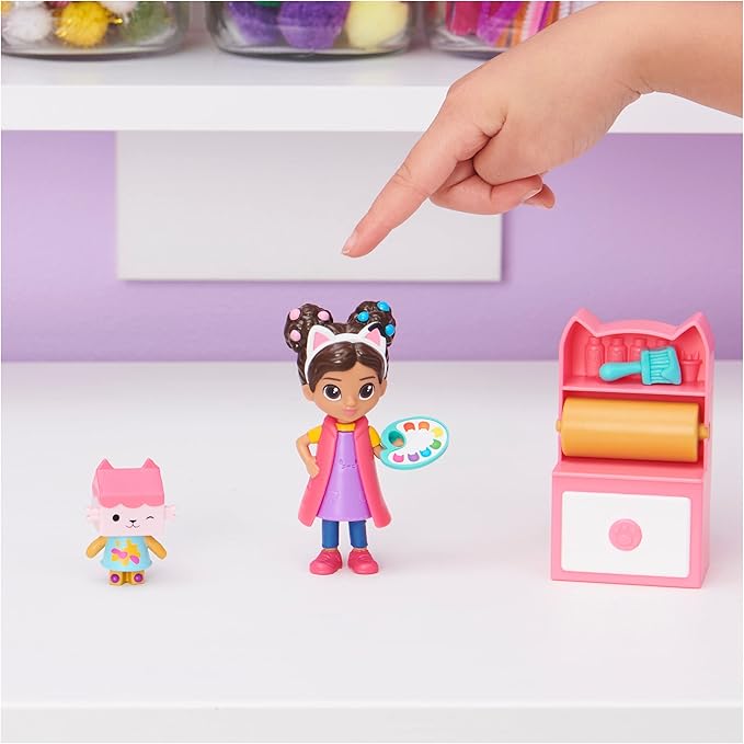 Gabby’s Dollhouse, Art Studio Set with 2 Toy Figures 2 Accessories, 3 and