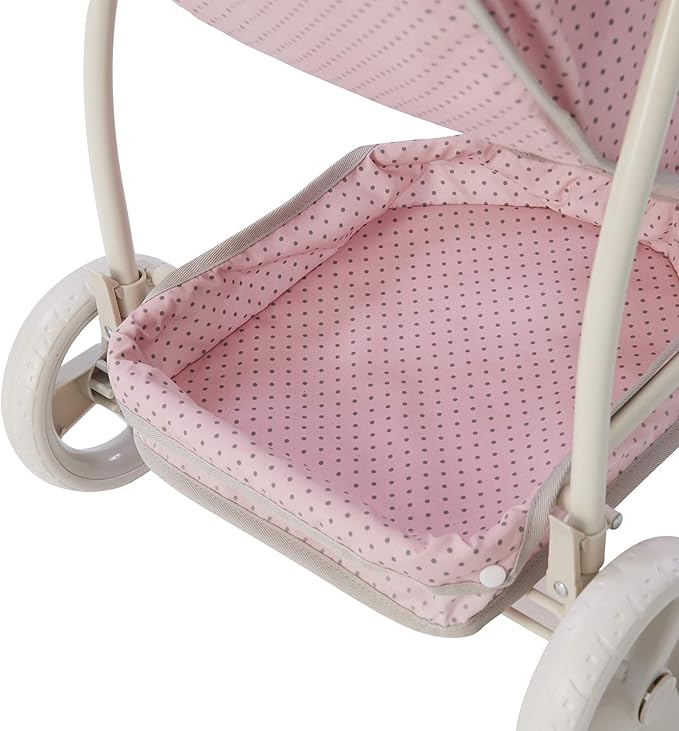 Olivia's Little World 2-in-1 Convertible Baby Doll Stroller with Retractable Canopy, All-Terrain Wheels