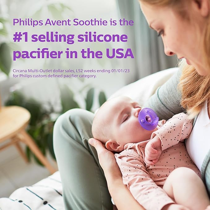 Philips AVENT Soothie Pacifier, Blue 0-3 Months, 4 Pack, SCF190/43