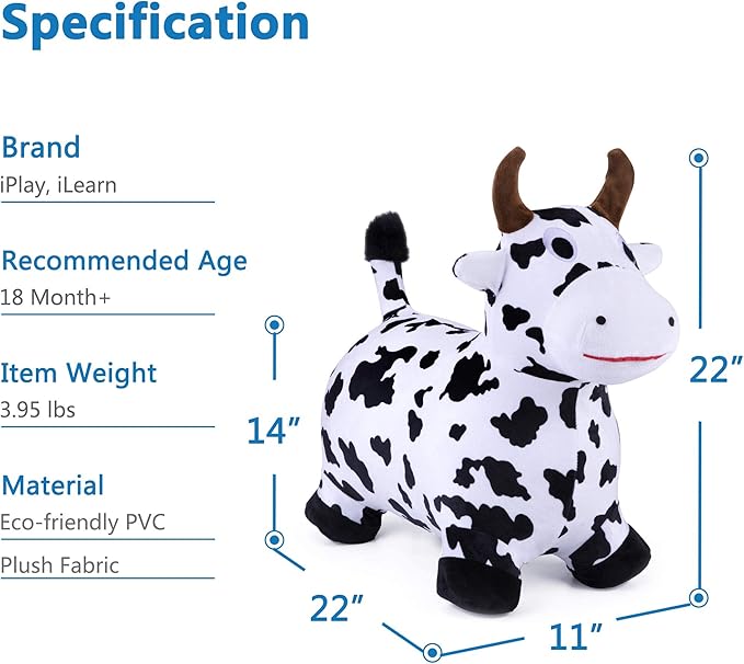 iPlay, iLearn Bouncy Pals Cow Hopping Horse 18 Months 2 3 4 5