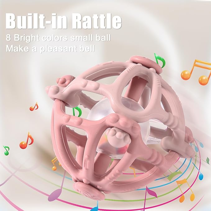 Stereo Rattle Teether, Sensory Teething Toys for Baby