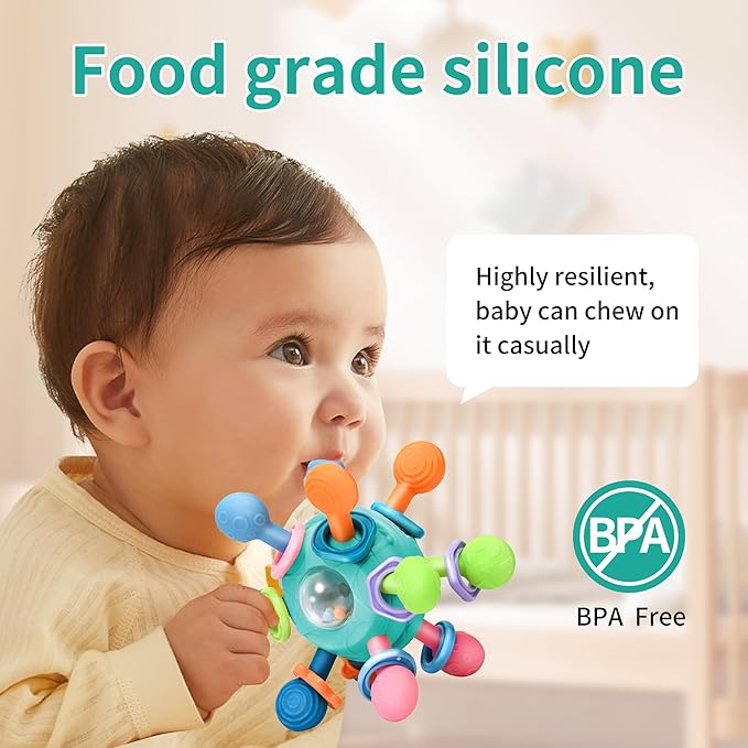 Baby Montessori Teething Toys for 0-6 6-12 Months BPA Free 0 3 6 9 12 18 1 2