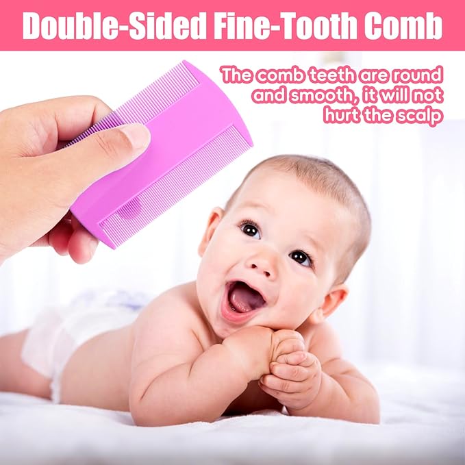 Cradle Cap Brush for Babies, 5Pcs Cradle Cap Treatment Set with Soft Bristle Brushes Silicone Scrubber Fine-Tooth Comb for Newborn Bathing Essentials Baby Brush and Comb Set (Pink)