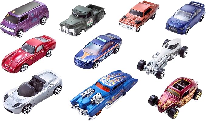Hot Wheels Toy Cars & Trucks 10-Pack, Set of 10 1:64 Scale Vehicles